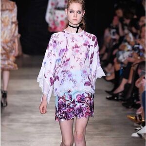 NWOT Andrew Gn Printed Lace Top